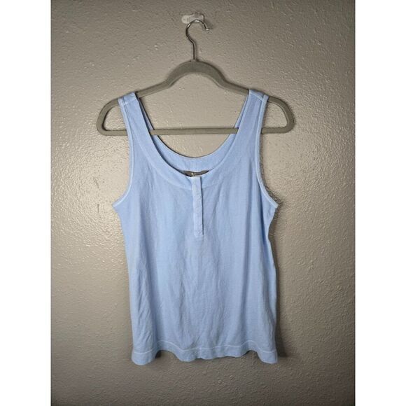Natural Reflections  Women's Chambray Blue Snap Henley Tank Top Size Small NWT - Picture 4 of 10